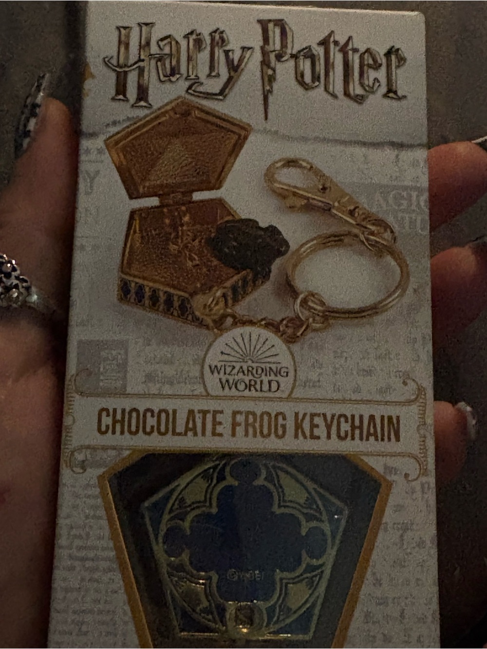 Warner Bros. Gold and Blue Chocolate Frog Keychain